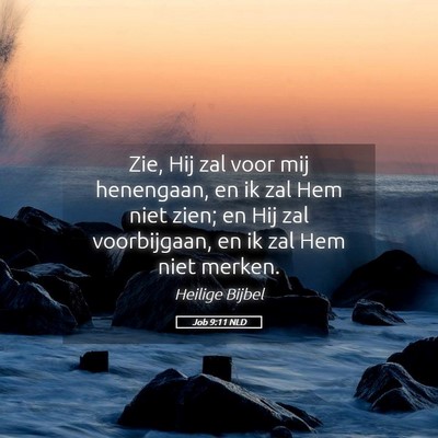 Picture 05 - Job 9:11 NLD - Zie, Hij zal voor mij henengaan, en ik zal Hem - Bible Verse Picture