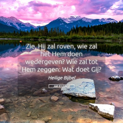 Picture 05 - Job 9:12 NLD - Zie, Hij zal roven, wie zal het Hem doen - Bible Verse Picture