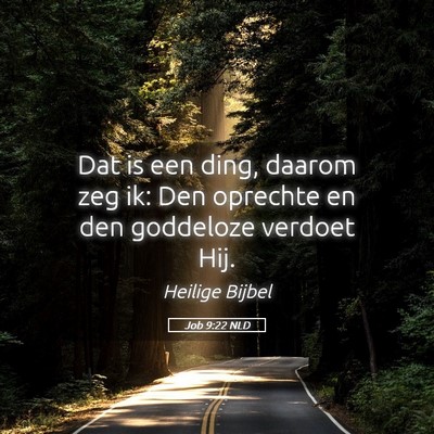 Picture 05 - Job 9:22 NLD - Dat is een ding, daarom zeg ik: Den oprechte en - Bible Verse Picture