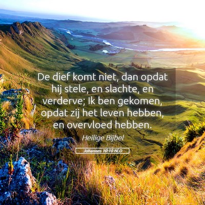 Picture 05 - Johannes 10:10 NLD - De dief komt niet, dan opdat hij stele, en - Bible Verse Picture