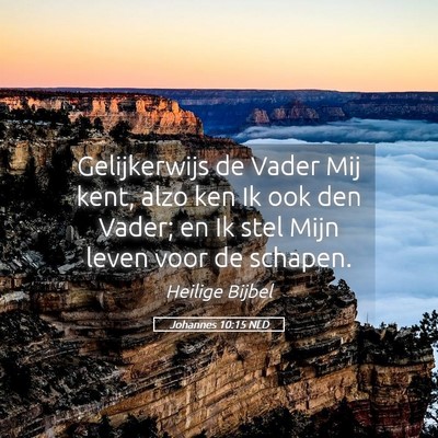 Picture 05 - Johannes 10:15 NLD - Gelijkerwijs de Vader Mij kent, alzo ken Ik ook - Bible Verse Picture