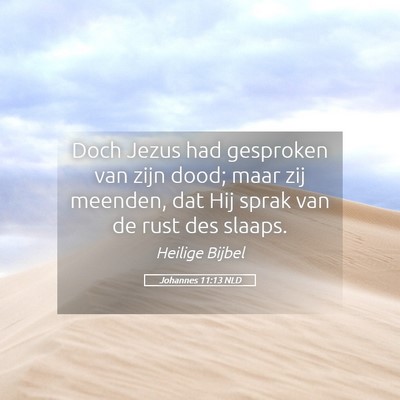 Picture 05 - Johannes 11:13 NLD - Doch Jezus had gesproken van zijn dood; maar zij - Bible Verse Picture