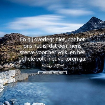Picture 05 - Johannes 11:50 NLD - En gij overlegt niet, dat het ons nut is, dat een - Bible Verse Picture
