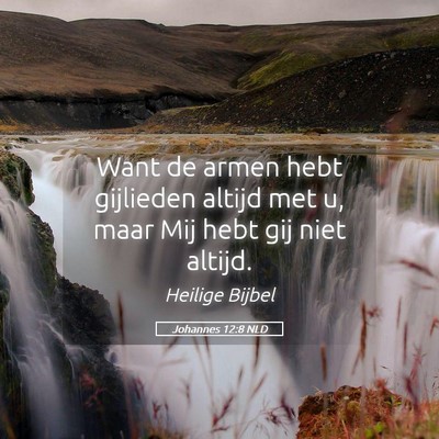 Picture 05 - Johannes 12:8 NLD - Want de armen hebt gijlieden altijd met u, maar - Bible Verse Picture
