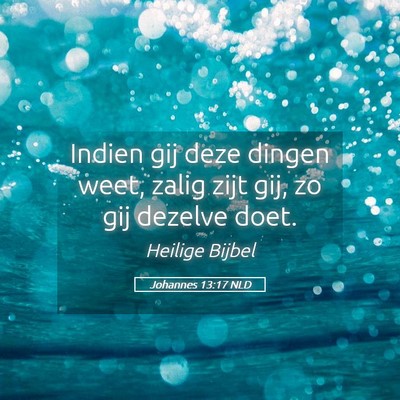Picture 05 - Johannes 13:17 NLD - Indien gij deze dingen weet, zalig zijt gij, zo - Bible Verse Picture
