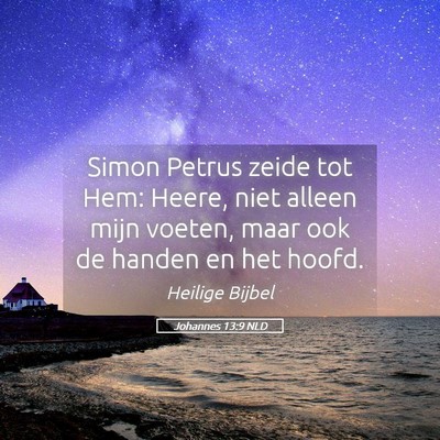 Picture 05 - Johannes 13:9 NLD - Simon Petrus zeide tot Hem: Heere, niet alleen - Bible Verse Picture