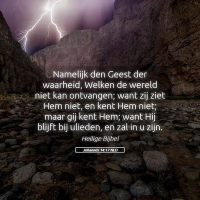 Picture 05 - Johannes 14:17 NLD - Namelijk den Geest der waarheid, Welken de wereld - Bible Verse Picture