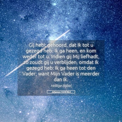 Picture 05 - Johannes 14:28 NLD - Gij hebt gehoord, dat Ik tot u gezegd heb: Ik ga - Bible Verse Picture