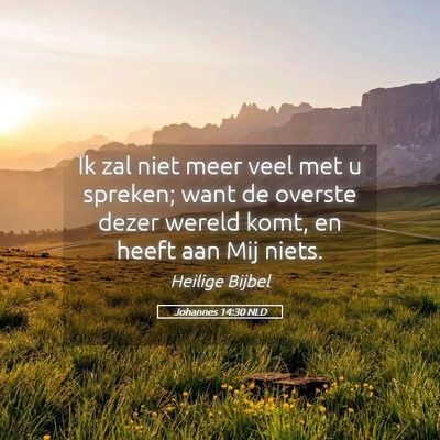 Picture 05 - Johannes 14:30 NLD - Ik zal niet meer veel met u spreken; want de - Bible Verse Picture