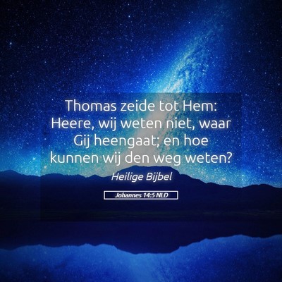 Picture 05 - Johannes 14:5 NLD - Thomas zeide tot Hem: Heere, wij weten niet, waar - Bible Verse Picture