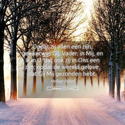 Picture 05 - Johannes 17:21 NLD - Opdat zij allen een zijn, gelijkerwijs Gij, - Bible Verse Picture
