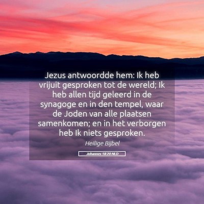 Picture 05 - Johannes 18:20 NLD - Jezus antwoordde hem: Ik heb vrijuit gesproken - Bible Verse Picture