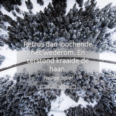 Picture 05 - Johannes 18:27 NLD - Petrus dan loochende het wederom. En terstond - Bible Verse Picture