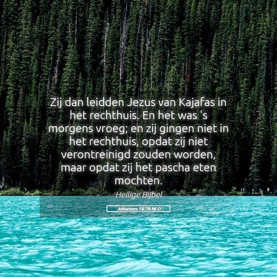 Picture 05 - Johannes 18:28 NLD - Zij dan leidden Jezus van Kajafas in het - Bible Verse Picture