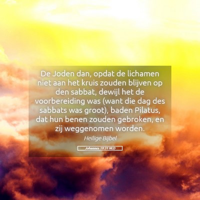 Picture 05 - Johannes 19:31 NLD - De Joden dan, opdat de lichamen niet aan het - Bible Verse Picture
