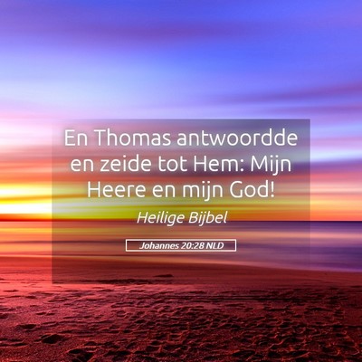Picture 05 - Johannes 20:28 NLD - En Thomas antwoordde en zeide tot Hem: Mijn Heere - Bible Verse Picture