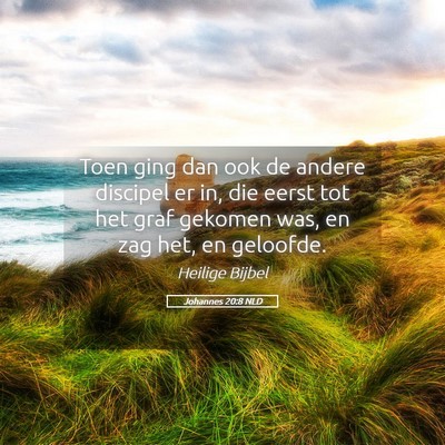 Picture 05 - Johannes 20:8 NLD - Toen ging dan ook de andere discipel er in, die - Bible Verse Picture