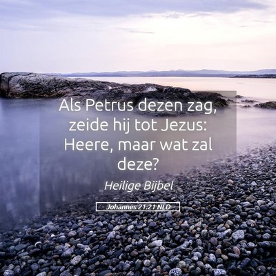 Picture 05 - Johannes 21:21 NLD - Als Petrus dezen zag, zeide hij tot Jezus: Heere, - Bible Verse Picture