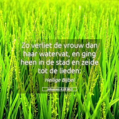 Picture 05 - Johannes 4:28 NLD - Zo verliet de vrouw dan haar watervat, en ging - Bible Verse Picture