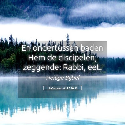 Picture 05 - Johannes 4:31 NLD - En ondertussen baden Hem de discipelen, zeggende: - Bible Verse Picture