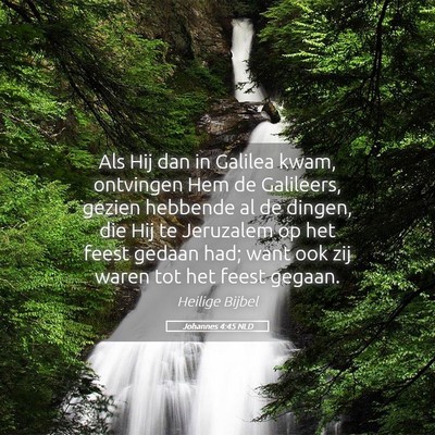 Picture 05 - Johannes 4:45 NLD - Als Hij dan in Galilea kwam, ontvingen Hem de - Bible Verse Picture