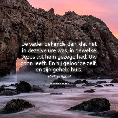 Picture 05 - Johannes 4:53 NLD - De vader bekende dan, dat het in dezelve ure was, - Bible Verse Picture