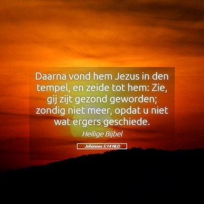 Picture 05 - Johannes 5:14 NLD - Daarna vond hem Jezus in den tempel, en zeide tot - Bible Verse Picture