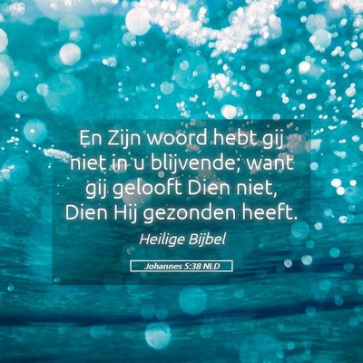 Picture 05 - Johannes 5:38 NLD - En Zijn woord hebt gij niet in u blijvende; want - Bible Verse Picture