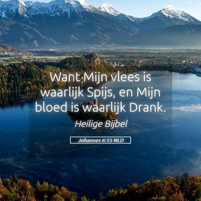 Picture 05 - Johannes 6:55 NLD - Want Mijn vlees is waarlijk Spijs, en Mijn bloed - Bible Verse Picture