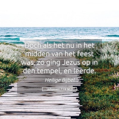 Picture 05 - Johannes 7:14 NLD - Doch als het nu in het midden van het feest was, - Bible Verse Picture