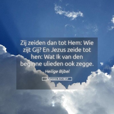 Picture 05 - Johannes 8:25 NLD - Zij zeiden dan tot Hem: Wie zijt Gij? En Jezus - Bible Verse Picture