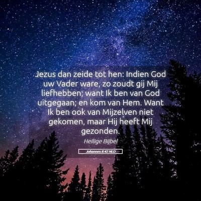Picture 05 - Johannes 8:42 NLD - Jezus dan zeide tot hen: Indien God uw Vader - Bible Verse Picture