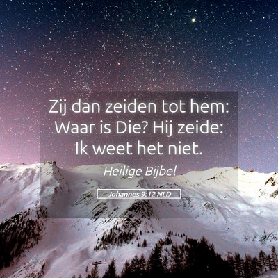 Picture 05 - Johannes 9:12 NLD - Zij dan zeiden tot hem: Waar is Die? Hij zeide: - Bible Verse Picture