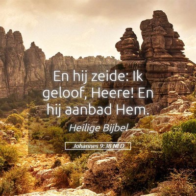 Picture 05 - Johannes 9:38 NLD - En hij zeide: Ik geloof, Heere! En hij aanbad - Bible Verse Picture