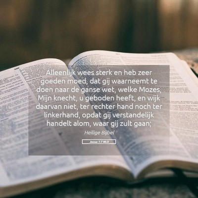 Picture 05 - Jozua 1:7 NLD - Alleenlijk wees sterk en heb zeer goeden moed, - Bible Verse Picture
