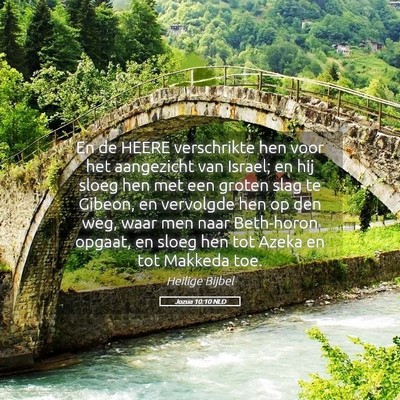 Picture 05 - Jozua 10:10 NLD - En de HEERE verschrikte hen voor het aangezicht - Bible Verse Picture