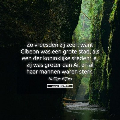 Picture 05 - Jozua 10:2 NLD - Zo vreesden zij zeer; want Gibeon was een grote - Bible Verse Picture