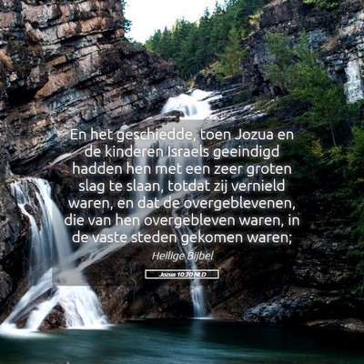 Picture 05 - Jozua 10:20 NLD - En het geschiedde, toen Jozua en de kinderen - Bible Verse Picture