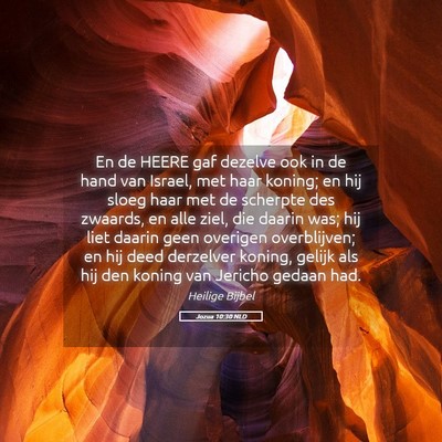 Picture 05 - Jozua 10:30 NLD - En de HEERE gaf dezelve ook in de hand van - Bible Verse Picture