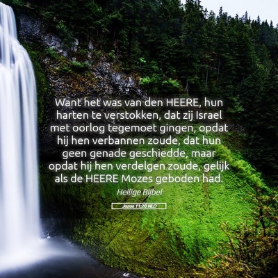 Picture 05 - Jozua 11:20 NLD - Want het was van den HEERE, hun harten te - Bible Verse Picture