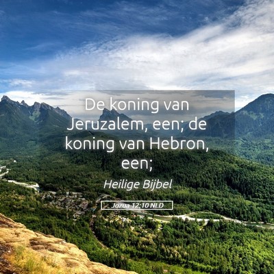Picture 05 - Jozua 12:10 NLD - De koning van Jeruzalem, een; de koning van - Bible Verse Picture