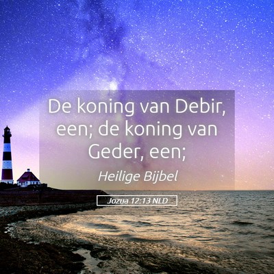 Picture 05 - Jozua 12:13 NLD - De koning van Debir, een; de koning van Geder, - Bible Verse Picture