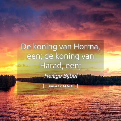 Picture 05 - Jozua 12:14 NLD - De koning van Horma, een; de koning van Harad, - Bible Verse Picture