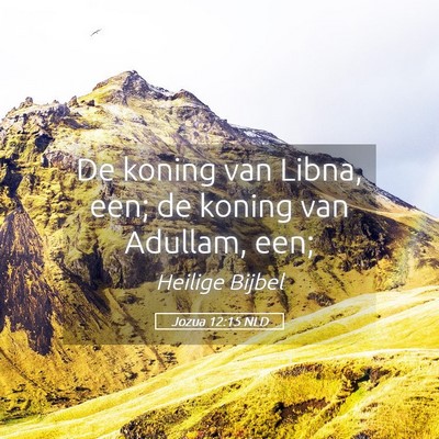 Picture 05 - Jozua 12:15 NLD - De koning van Libna, een; de koning van Adullam, - Bible Verse Picture