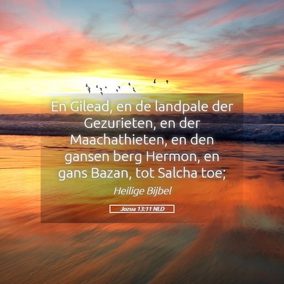 Picture 05 - Jozua 13:11 NLD - En Gilead, en de landpale der Gezurieten, en der - Bible Verse Picture