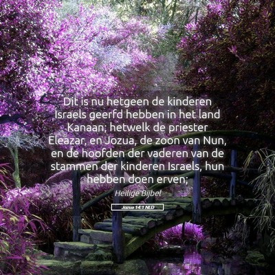 Picture 05 - Jozua 14:1 NLD - Dit is nu hetgeen de kinderen Israels geerfd - Bible Verse Picture