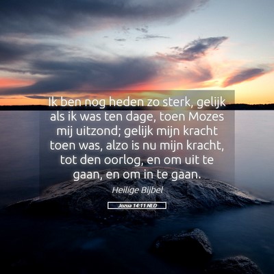 Picture 05 - Jozua 14:11 NLD - Ik ben nog heden zo sterk, gelijk als ik was ten - Bible Verse Picture