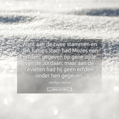 Picture 05 - Jozua 14:3 NLD - Want aan de twee stammen en den halven stam had - Bible Verse Picture
