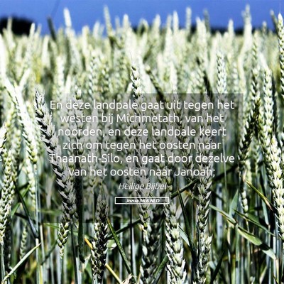 Picture 05 - Jozua 16:6 NLD - En deze landpale gaat uit tegen het westen bij - Bible Verse Picture