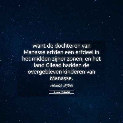 Picture 05 - Jozua 17:6 NLD - Want de dochteren van Manasse erfden een erfdeel - Bible Verse Picture